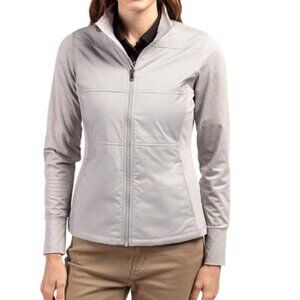 Cutter & Buck Women's Jacket L Windbreaker Stealth Hybrid Quilted Zip $130